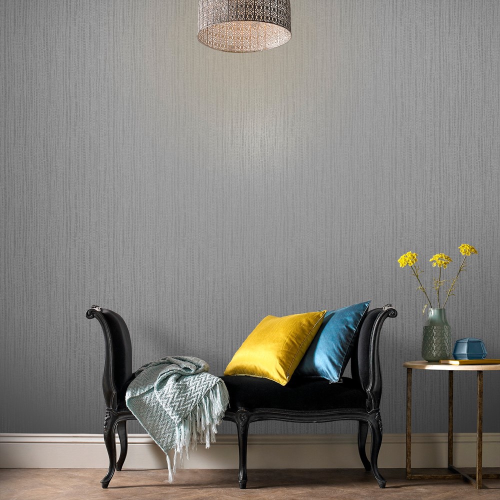 Bamboo Texture Wallpaper 104730 by Graham & Brown in Silver Grey